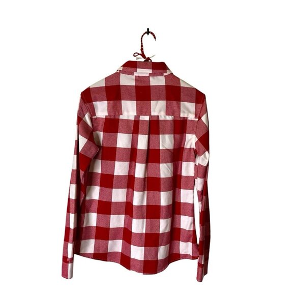 DIXXON Womens Size Medium Red White Buffalo Plaid The Otto Flannel Shirt EUC - Picture 2 of 4